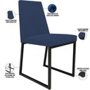 Ver imagem 4 de Kit 02 Cadeira para Sala Jantar Base Aço Industrial Preto Dafne L02 Suede Azul Marinho - lyam