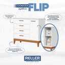 Ver imagem 6 de Jogo de Quarto Infantil Flip Guarda Roupa 4 Portas e Cômoda 1 Porta Branco Fosco - Reller Móveis