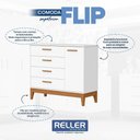 Ver imagem 5 de Jogo de Quarto Infantil Flip Guarda Roupa 4 Portas e Cômoda 1 Porta Branco Fosco - Reller Móveis