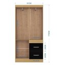 Ver imagem 4 de Guarda Roupa Solteiro Ambiente Milão 4 Portas Damasco Preto – Poquema