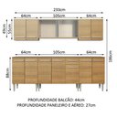 Ver imagem 4 de Armário de Cozinha Completa 233cm Rustic Emilly Wind Madesa 02
