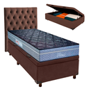 Ver imagem 1 de Kit Cabeceira + Cama Box Bau + Colchão Solteiro Molas Ensacadas Petrus Paropas