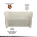 Ver imagem 3 de Cabeceira Design para Cama King Torres Pés em Madeira Bouclê Off White G91 - Gran Belo