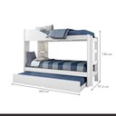 Ver imagem 5 de Treliche Solteiro com Cama Auxiliar, Prateleira e Proteção Antiqueda Indy Branco