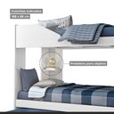 Ver imagem 4 de Treliche Solteiro com Cama Auxiliar, Prateleira e Proteção Antiqueda Indy Branco