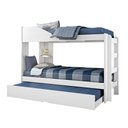 Ver imagem 7 de Treliche Solteiro com Cama Auxiliar, Prateleira e Proteção Antiqueda Indy Branco