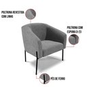 Ver imagem 5 de Poltrona Decorativa Pé de Ferro Preto Stella Suede Linho D03 - D'rossi