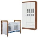 Ver imagem 1 de Berço Mirelle e Guarda Roupa Mariah 3 Portas Branco Acetinado Amadeirado – Carolina