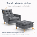 Ver mais imagens de Kit Poltrona Reclinavel + Puff Amamentação Granada Tecido Veludo - Sofatec