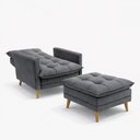 Ver imagem 2 de Kit Poltrona Reclinavel + Puff Amamentação Granada Tecido Veludo - Sofatec