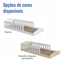 Ver imagem 6 de Cama Montessoriana Infantil de Chão com Cercado Linha Encanto Araguaia/Branco - Completa Móveis