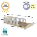 Ver imagem 4 de Cama Montessoriana Infantil de Chão com Cercado Linha Encanto Araguaia/Branco - Completa Móveis