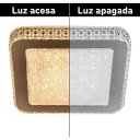 Ver imagem 6 de Lustre Plafon Led Gemini 24w 40x40 Céu Estrelado Acrílico Branco Quente 3000k Bivolt