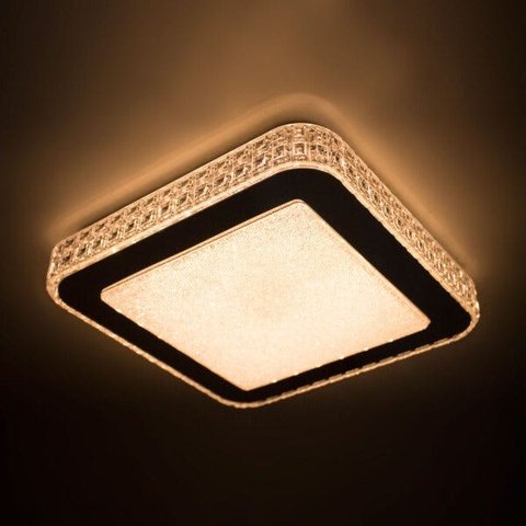 Lustre Plafon Led Gemini 24w 40x40 Céu Estrelado Acrílico Branco Quente 3000k Bivolt