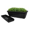 Kit 10 Vasos Jardineiras Plantas Floreira de Janela Prato Cor:Preto - 5