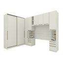 Ver imagem 2 de Quarto Modulado Casal Completo 8 Portas 9 Gavetas Canto Reto Seletto Bege/Areia HP