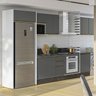 Cozinha Modulada 10 Peças em Mdf Kali Premium Cj11 Branco Chumbo Nicioli - 1