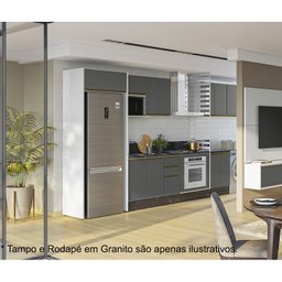 Cozinha Modulada 10 Peças em Mdf Kali Premium Cj11 Branco Chumbo Nicioli - 5