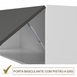 Cozinha Modulada 10 Peças em Mdf Kali Premium Cj11 Branco Chumbo Nicioli - 4