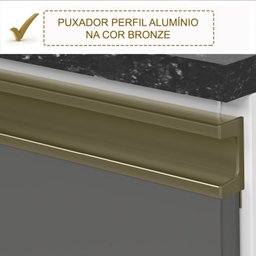 Cozinha Modulada 10 Peças em Mdf Kali Premium Cj11 Branco Chumbo Nicioli - 11