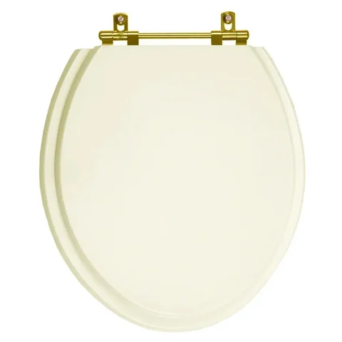 Assento Sanitário Izy Creme para vaso Deca Com Ferragem Dourada