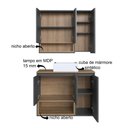 Ver imagem 5 de Gabinete de Banheiro com Cuba e Espelheira 80cm 6 Portas 2 Nichos Cecília Mel/Grafite - Faema Móveis