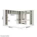 Ver imagem 4 de Guarda-roupa Modulado de Canto Obliquo 11 Peças com 12 Portas Orion CabeCasa MadeiraOriginals