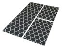 Ver imagem 3 de Kit Tapetes e Passadeira De Cozinha 3 Peças Antiderrapante Arabesco Geométrico Preto e Branco