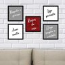 Kit de Quadros Decorativos 5 Peças Frases Regras da Casa Sofistiq - 1