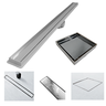 Kit Ralo Linear Banheiro 5x50 + Ralo 10x10 Inox Oculto Branco Box Lavabo Dentro e Fora - 1