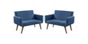Ver imagem 1 de Kit 2 Poltronas 2 Lugares Anabelle Unidecor Azul Bic