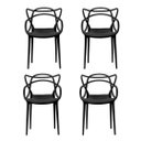 Ver imagem 2 de Kit 4 Cadeiras Allegra Preta – Conforto Ergonômico, Empilhável, Cozinha e Varanda