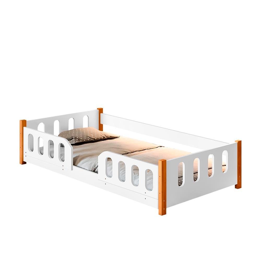 Cama de Bebê com Colchão Infantil Ortobom Grades de Proteção Branco Melin Shop Jm - 7