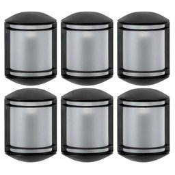 Kit 6 Arandelas Externas Elegance Pretas Bivolt Luminárias de Parede Jardim Hall de Entrada Dital - 1