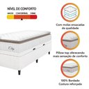 Ver imagem 6 de Cama Box Baú Colchão Solteiro Molas Ensacadas City Pillow Top 88x188x64cm Linho Branco / Bege