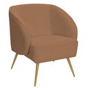 Ver imagem 1 de Poltrona para Sala de Estar Agnes Pés Aço Ouro Fosco Bouclé Terracota - Nexta Casa