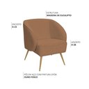 Ver imagem 3 de Poltrona para Sala de Estar Agnes Pés Aço Ouro Fosco Bouclé Terracota - Nexta Casa