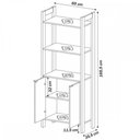 Ver imagem 3 de Closet Modulado Aberto-armário Alto Multiuso com 2 Portas 65cm Az1009 Tecno Mobili - Amendoa/branco