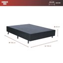 Ver imagem 2 de Base Box Casal - Suede Aveludado Cinza 138x188cm com Rodízios Madeira Eucalipto - Fjr Estofados