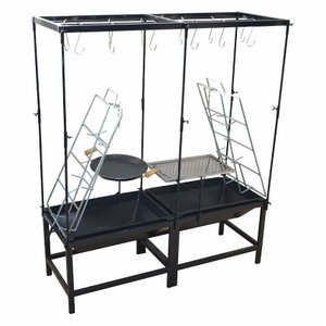 Estação Churrasco Dupla Fogo Chão Picanheira Grelha e Varal