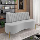 Ver imagem 2 de Sofá 2 Lugares Living 160cm Pé Ferro Dourado Maraú Veludo Cinza K01 - D\'rossi