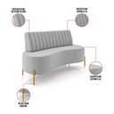 Ver imagem 3 de Sofá 2 Lugares Living 160cm Pé Ferro Dourado Maraú Veludo Cinza K01 - D\'rossi