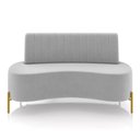 Ver imagem 6 de Sofá 2 Lugares Living 160cm Pé Ferro Dourado Maraú Veludo Cinza K01 - D\'rossi