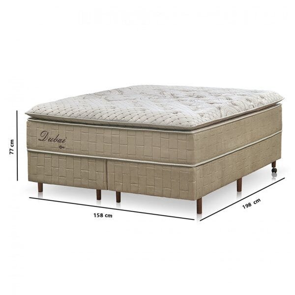 Cama Box Queen Molas Ensacadas 77x158x198cm Dubai Azmax
