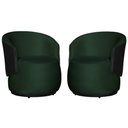 Ver imagem 2 de Kit 2 Poltronas Organica Beatriz Veludo Verde C/ Composê Corano Preto - Lm Decor