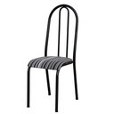 Ver imagem 2 de Kit com 8 Cadeiras de Jantar em Aço Tubular 056 Cromo Preto Listrado - Movelpolo