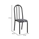 Ver imagem 3 de Kit com 8 Cadeiras de Jantar em Aço Tubular 056 Cromo Preto Listrado - Movelpolo