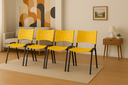 Ver imagem 1 de Kit 4 Cadeiras Iso Fixa Empilhável Escola Igreja Salão:amarelo