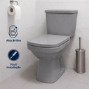 Ver imagem 2 de Assento Tampa Vaso Sanitário Lírio Fiori Almofadado Cinza Durín