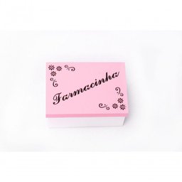Kit com 6un de Caixa Personalizada Farmacinha 100% Mdf (17x12x08) Rosa/branco - 1
